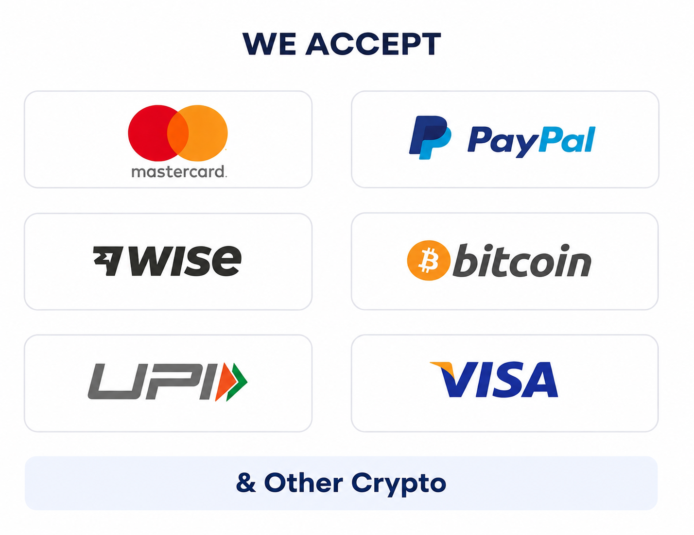 We Accept Payments